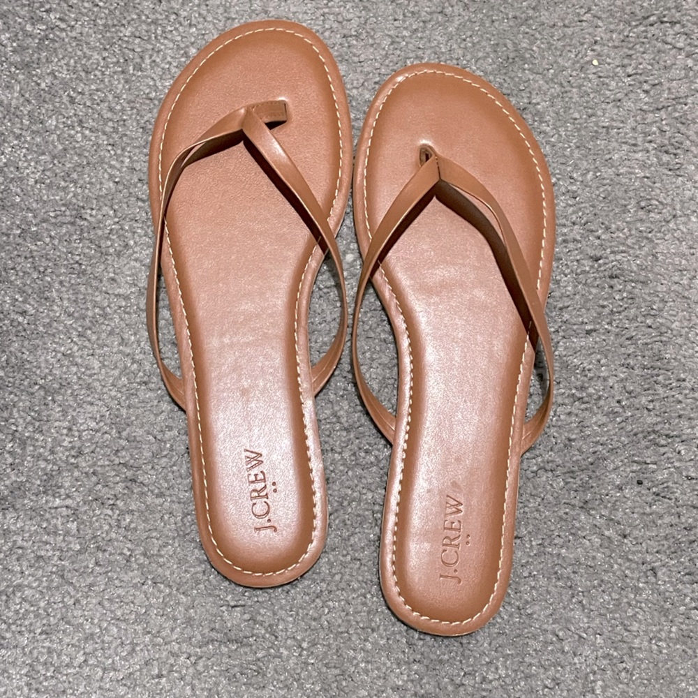 J Crew Easy Summer Flip Flops Size 11 Cedar Wood